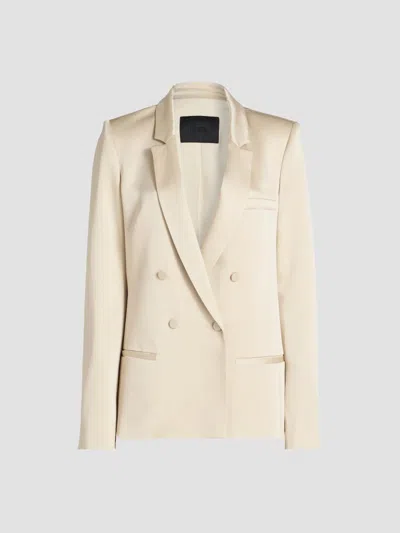 Lapointe Women's Satin Double-breasted Blazer In Sand