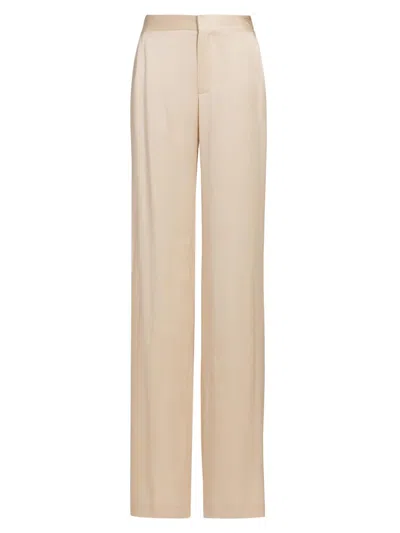 Lapointe Women's Satin High-rise Trousers In Neutral