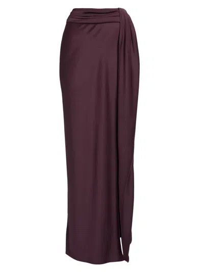 Lapointe Women's Satin Slit Maxi Skirt In Brown