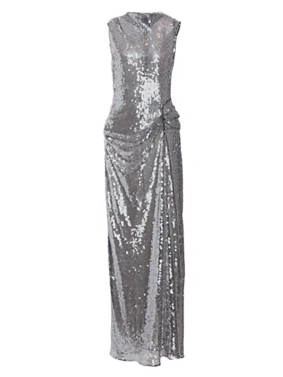 Lapointe Women's Sequined Draped Column Gown In Black