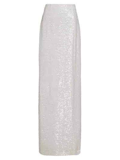 Lapointe Women's Sequined Floor-length Skirt In White