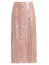 Lapointe Women's Sequined High-slit Midi-skirt In Pink