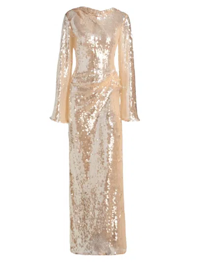 Lapointe Women's Sequined Side Tuck Gown In Silver