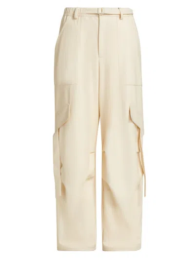 Lapointe Women's Stretch Faux Leather Utility Pants In Neutral