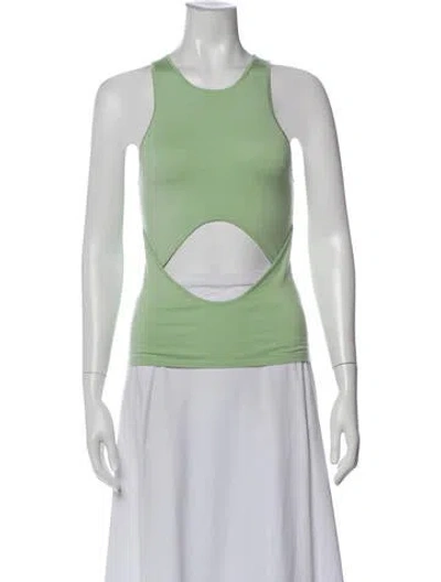 Pre-owned Lapointe Wool Crew Neck Crop Top In Green