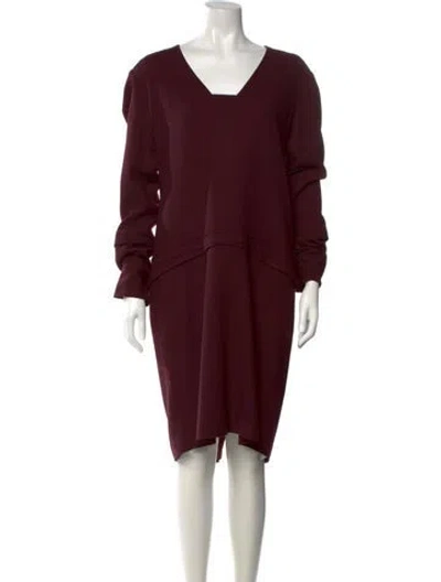 Pre-owned Lapointe Wool Midi Length Dress In Burgundy