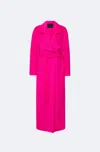 Lapointe Wool Mohair Belted Coat In Pink