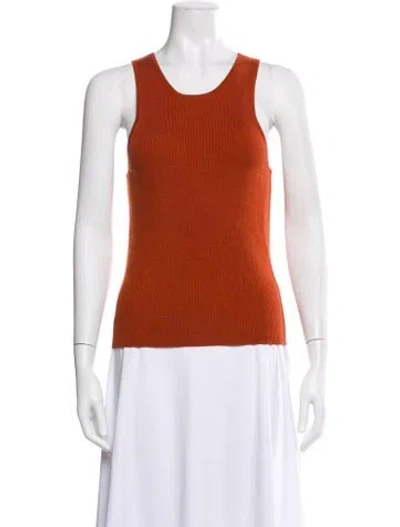 Pre-owned Lapointe Wool Scoop Neck Sweater In Orange