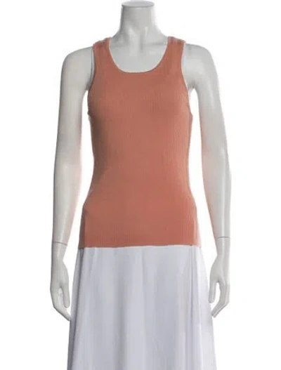 Pre-owned Lapointe Wool Scoop Neck Top In Orange