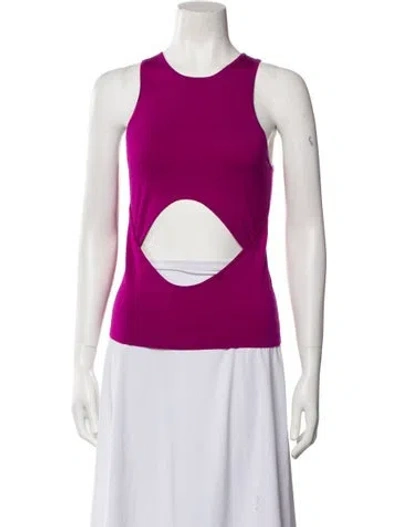 Pre-owned Lapointe Wool Scoop Neck Top In Purple