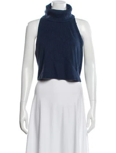 Pre-owned Lapointe Wool Turtleneck Sweater In Blue