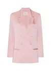 Lapointe X Jonboy Satin Double Breasted Blazer In Faded Pink