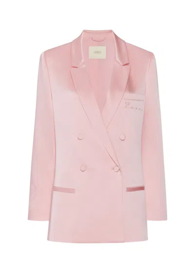 Lapointe X Jonboy Satin Double Breasted Blazer In Pink