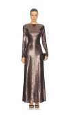 Lapointe X Revolve Mirror Jersey Boatneck Gown In Brown