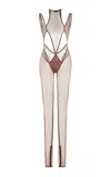 Laquan Smith Argyle Jumpsuit In Brown