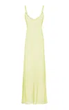 Laquan Smith Belted Silk Chiffon Midi Dress In Yellow