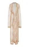 Laquan Smith Belted Silk Robe In Animal