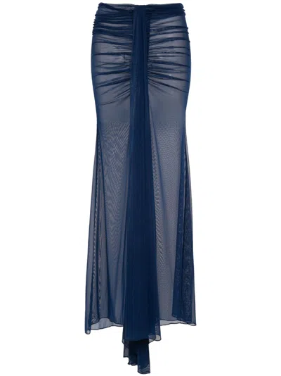 Laquan Smith Maxi Skirt In Blue
