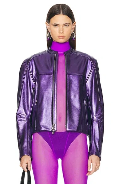 Laquan Smith Bomber Jacket In Grape