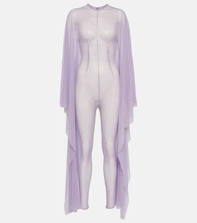 Laquan Smith Jumpsuit With Dolman Sleeve In Lilac