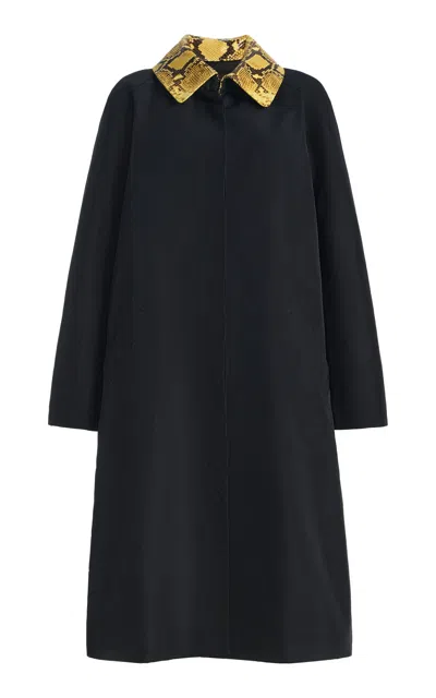 Laquan Smith Contrast Collar Car Coat In Black