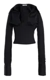 Laquan Smith Corseted Cotton Top In Black