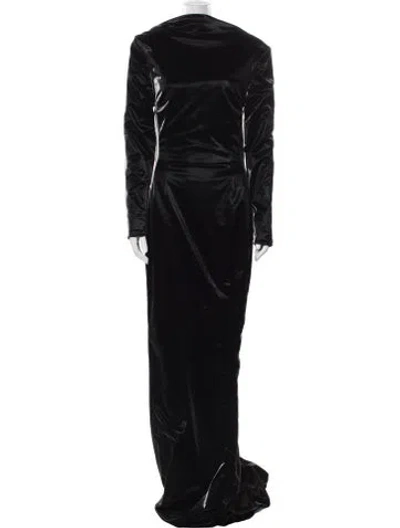 Pre-owned Laquan Smith Cowl Neck Long Dress In Black