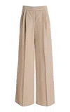 Laquan Smith Crease-front Wide-leg Pants In Neutral