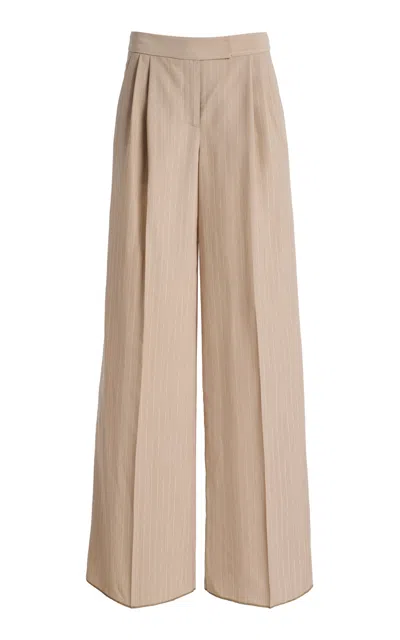 Laquan Smith Crease-front Wide-leg Pants In Neutral