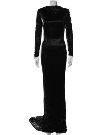Pre-owned Laquan Smith Crew Neck Long Dress W/ Tags In Black