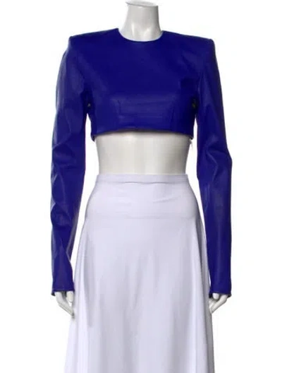 Pre-owned Laquan Smith Crew Neck Long Sleeve Crop Top W/ Tags In Multicolor