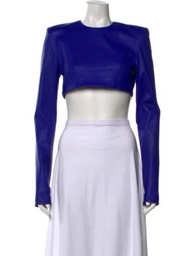 Pre-owned Laquan Smith Crew Neck Long Sleeve Crop Top W/ Tags In Multicolor
