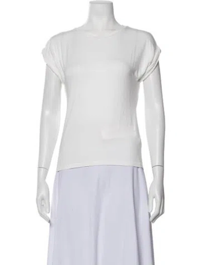 Pre-owned Laquan Smith Crew Neck Short Sleeve T-shirt In White