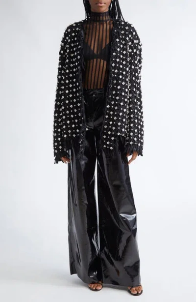 Laquan Smith Crystal Embellished Jacket In Black