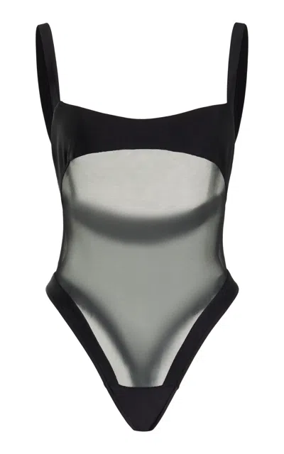 Laquan Smith Cutout One Piece Swimsuit In Black