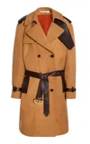 Laquan Smith Double-breasted Trench Coat In Brown