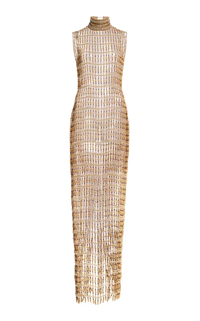 Laquan Smith Embellished Gown In Neutral