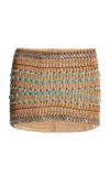 Laquan Smith Embellished Mini Skirt In Brown