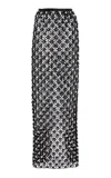 Laquan Smith Embroidered Maxi Skirt In Black