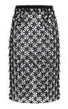Laquan Smith Embroidered  Pencil Skirt In Black