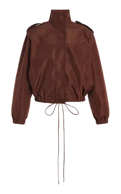 Laquan Smith Exclusive Cropped Windbreaker In Brown