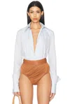 Laquan Smith Fitted Button Down Shirt In Sky