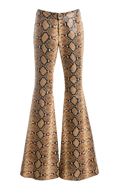 Laquan Smith Flared Leather Pants In Multi