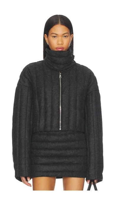 Laquan Smith Funnel Neck Jacket In Black