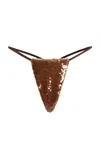Laquan Smith G-string Panty In Brown