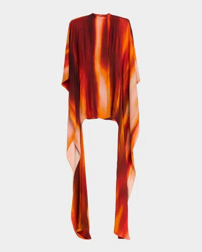 Laquan Smith Gradient Long-sleeve Mini Dress In Multi