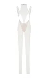 Laquan Smith Harlequin-cutout Jumpsuit In White