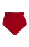 LAQUAN SMITH HIGH-RISE WOOL-FOX KNIT BRIEFS