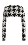 Laquan Smith Houndstooth Cropped Top In Black,white