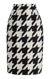 Laquan Smith Houndstooth Pencil Skirt In Black,white
